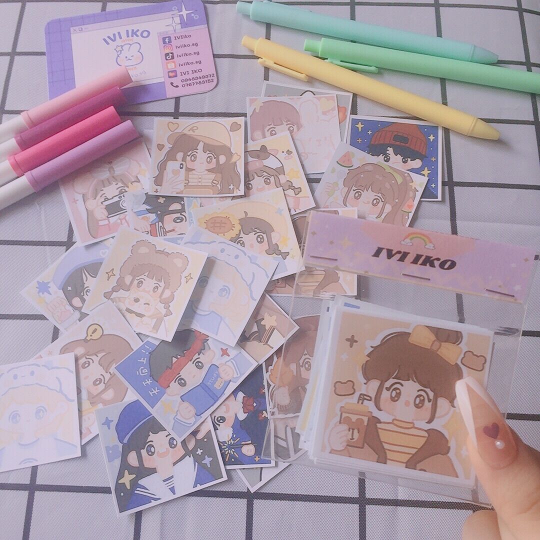 Set 24 sticker Avatar Cute (5x5cm) | IVI IKO