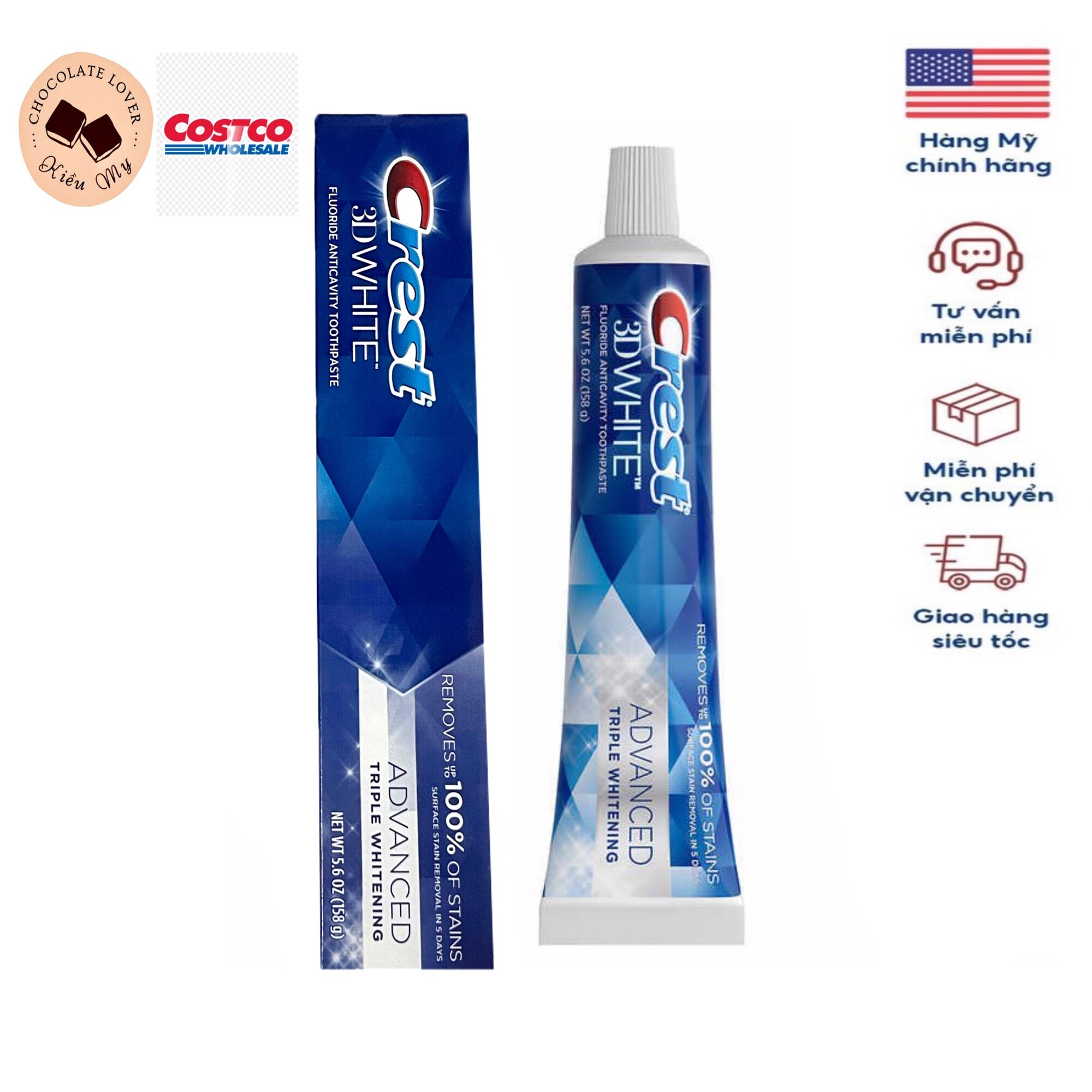 Kem đánh răng Crest 158 gram của Mỹ