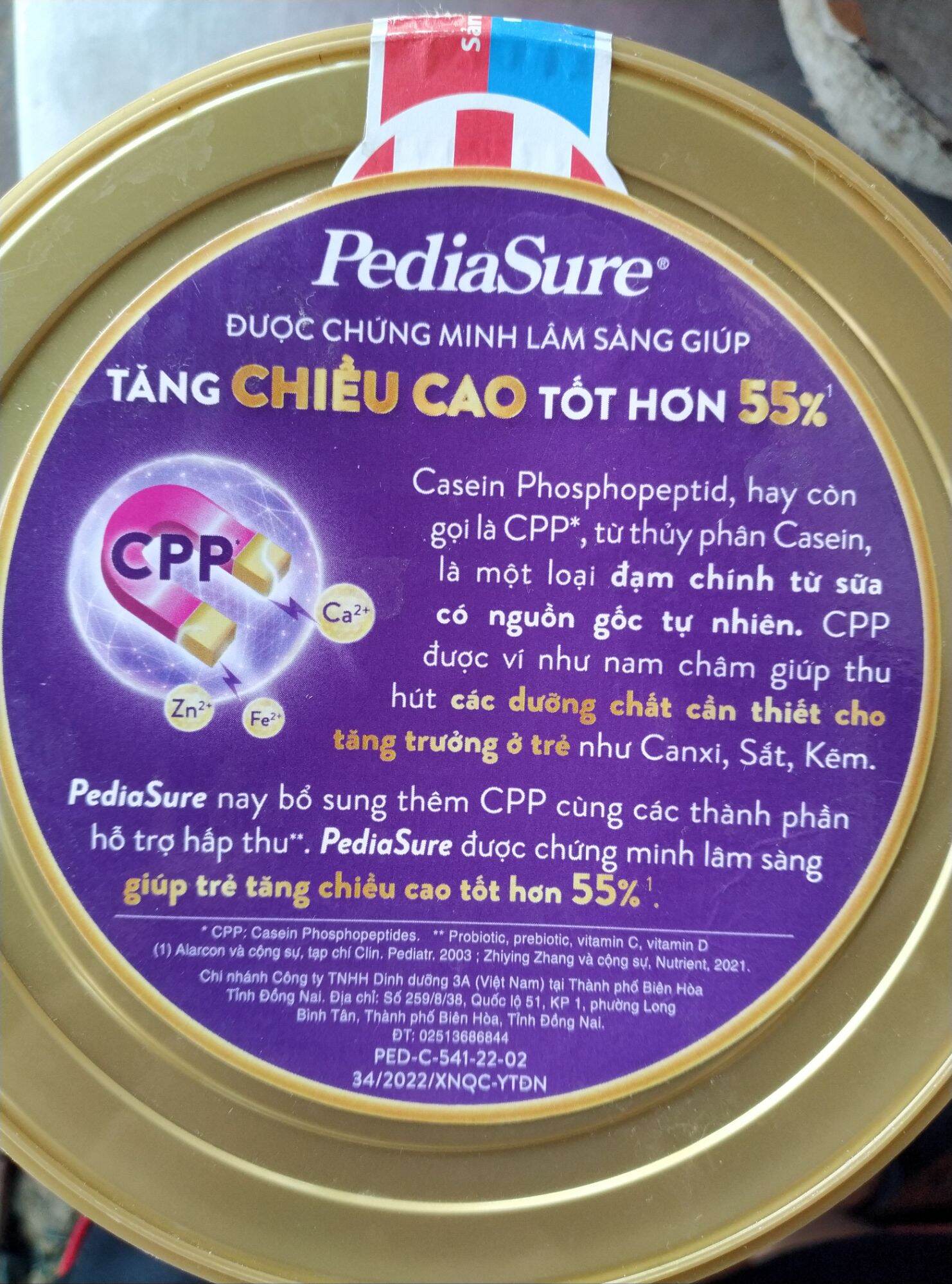 SỮA BỘT PEDIASURE MỚI VỚI CPP ÍT NGỌT HƯƠNG VANI 850g