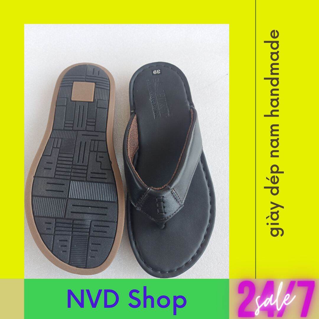 Dép xỏ ngón da bò nam cao cấp handmade [ NVD-15 ]