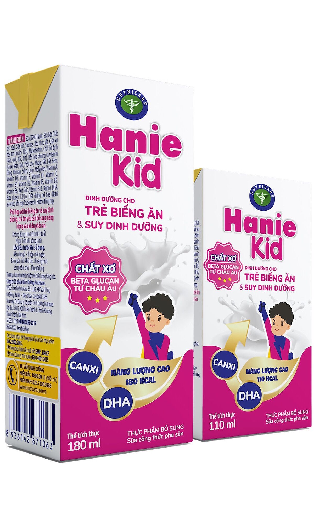 Thùng 48 hộp sữa Hanie kid 110ml