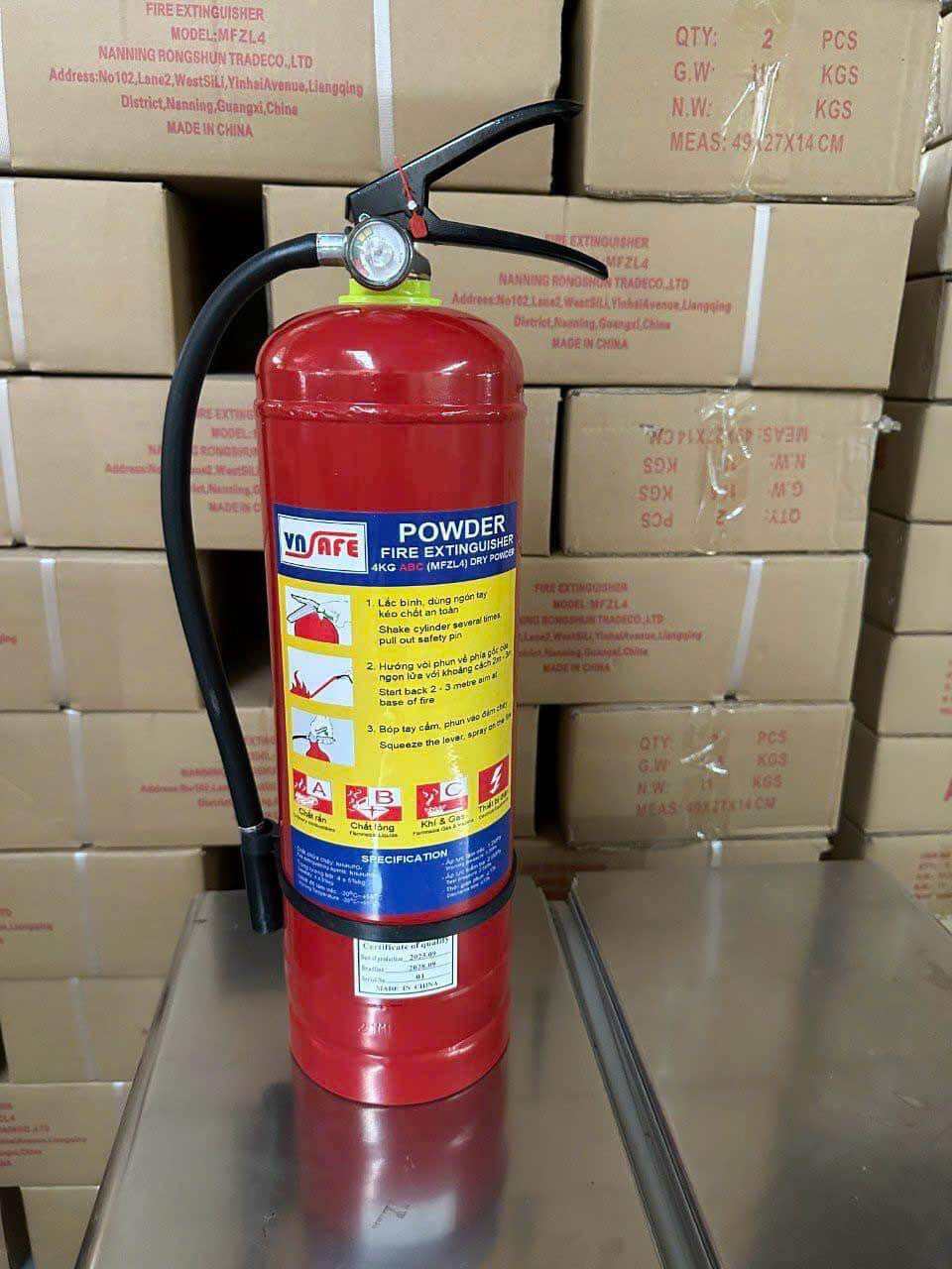 Bình chữa cháy bột 4kg ABC - Vnsafe