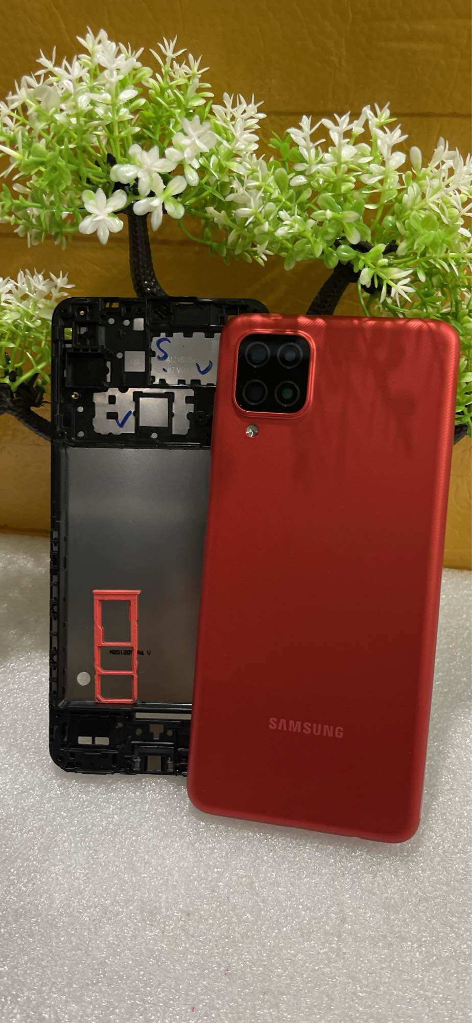 Vỏ Sam Sung A12 zin full kính camera với khay sim