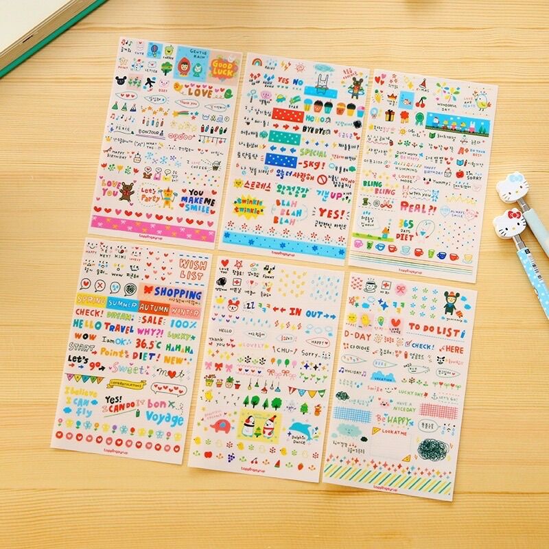 Bộ 6 tấm sticker trang trí cute?? (Giao ngẫu nhiên mẫu)