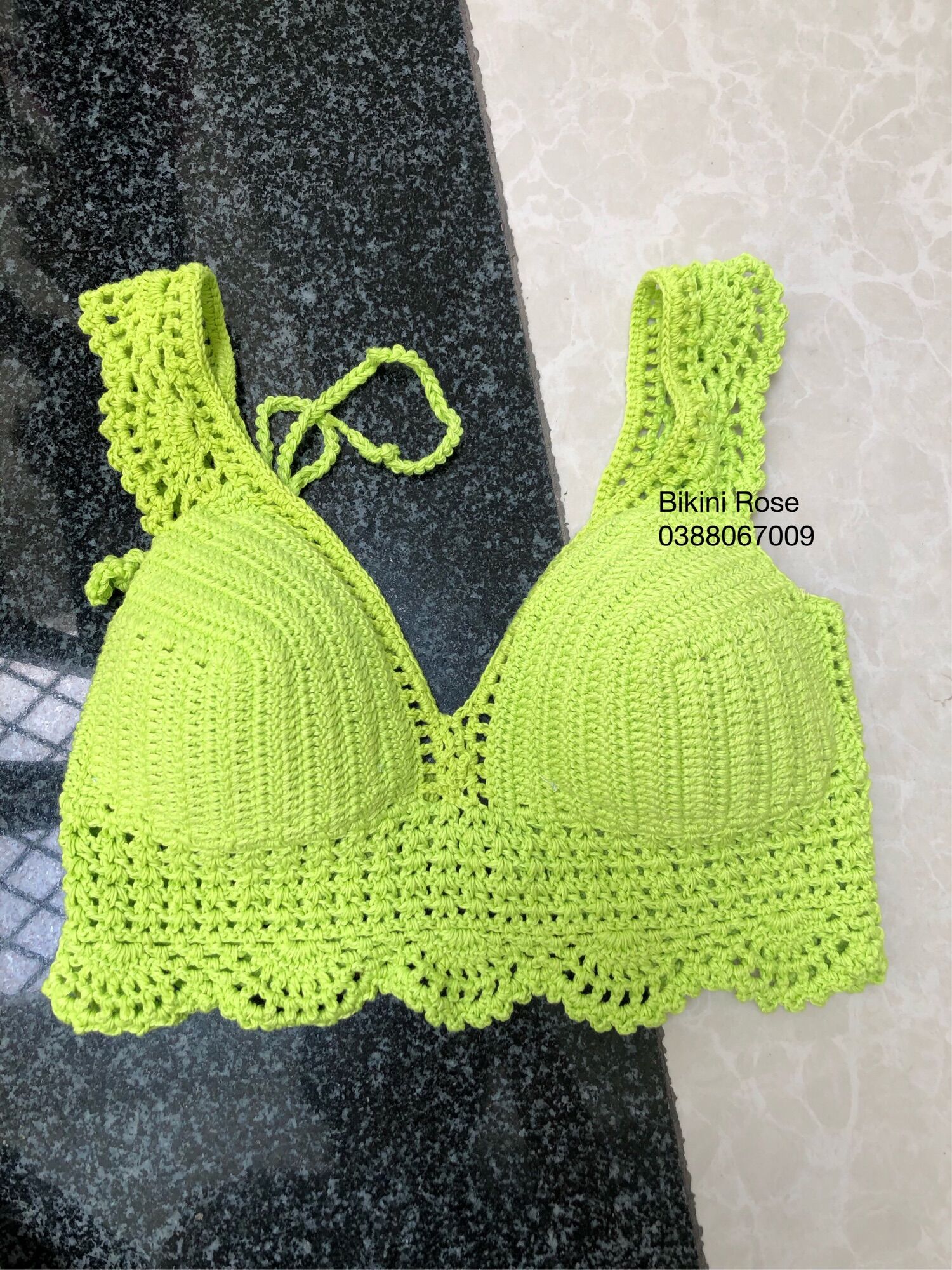Áo len móc croptop