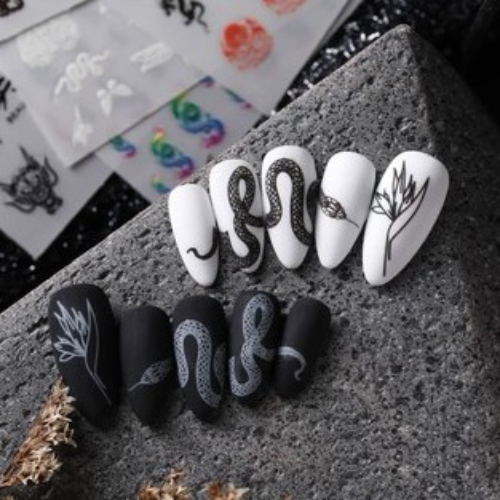 Sticker dán móng trang trí nail mẫu Rồng rắn