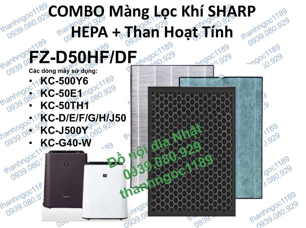 Combo màng lọc hepa + than hoạt tính máy lọc không khí sharp KC-D50