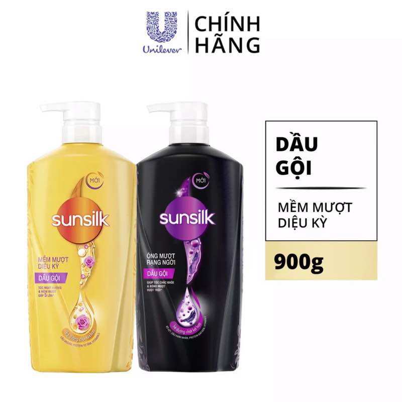 Dầu gội Sunsilk óng mượt rạng ngời 900g hàng mẫu mới giá mới
