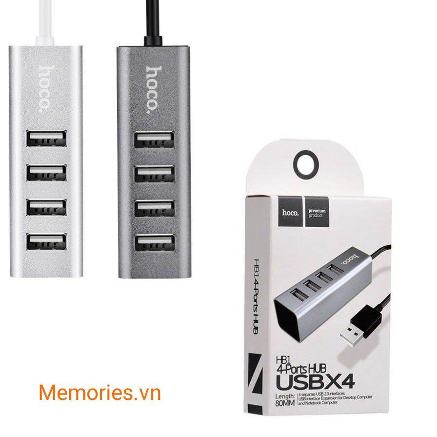 Hub chuyển Hoco HB14 TYPE-C Sang 3 cổng HDMI và USB 3.0 và TYPE-C / Hoco HB1 1 to 4 USB - Chính hãng