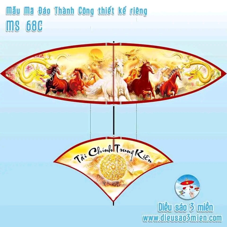 Bộ diều 2m nan thủy tinh ngựa