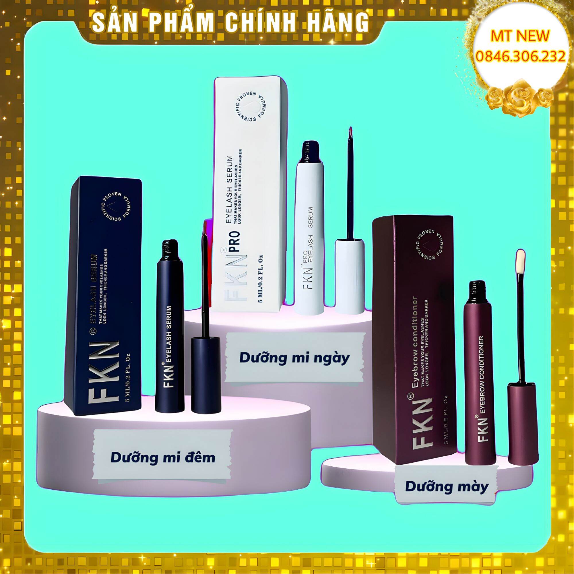 [Chính Hãng 100%] Combo Dưỡng Mi Mày FKN Mi Cong Dài, Mày Đen Rậm