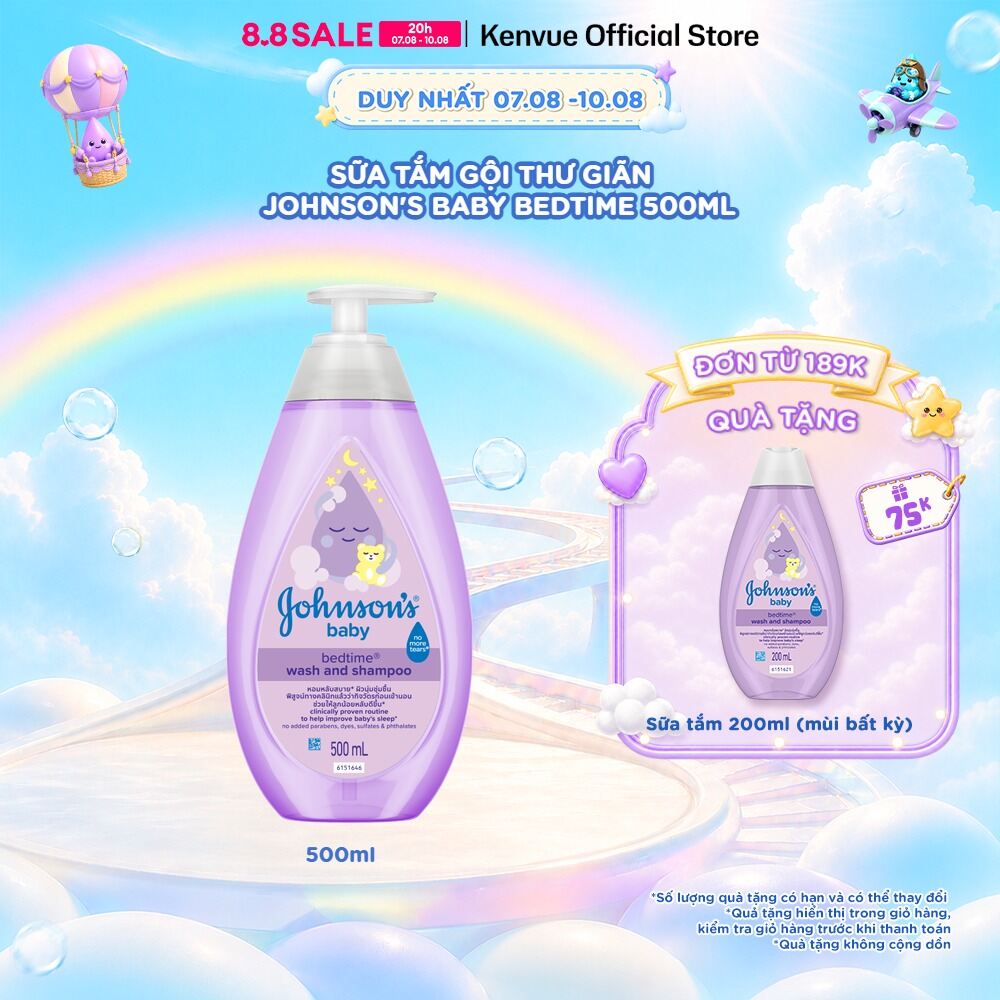 Sữa Tắm Gội Thư Giãn Johnsons Baby Bedtime 500ml