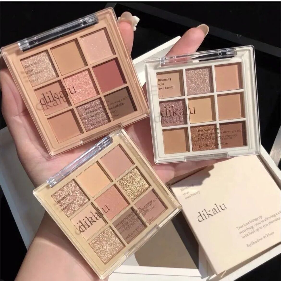 Phấn mắt dikalu 9 ô màu nhũ tông nude