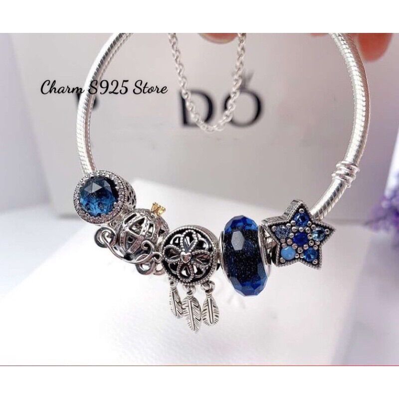 COMBO BỘ VÒNG TAY MIX 6 HẠT CHARM  BẠC S925