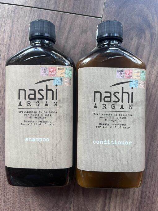 Pair of shampoo conditioner restores damaged Nashi argan oil 500ml