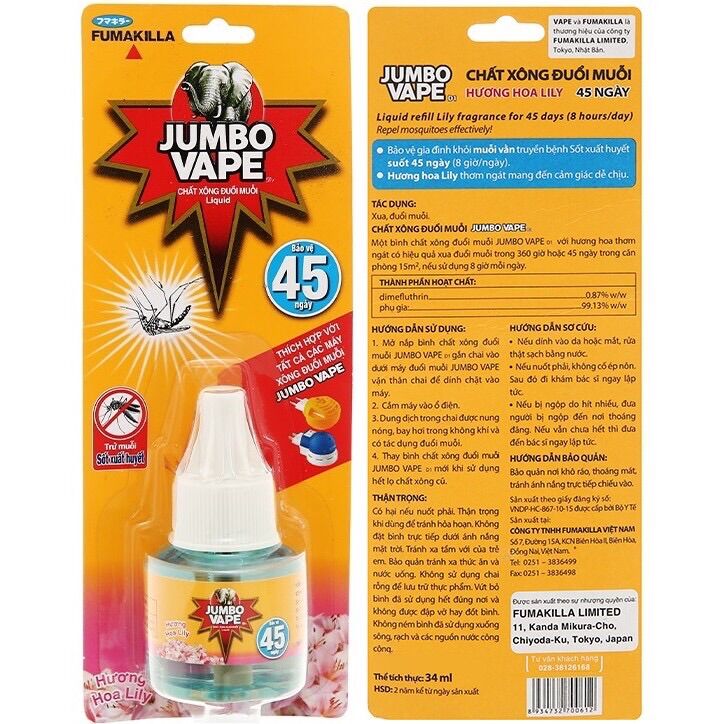 [HCM]Chất xông đuổi muỗi JUMBO(thương hiệu nhận bản)