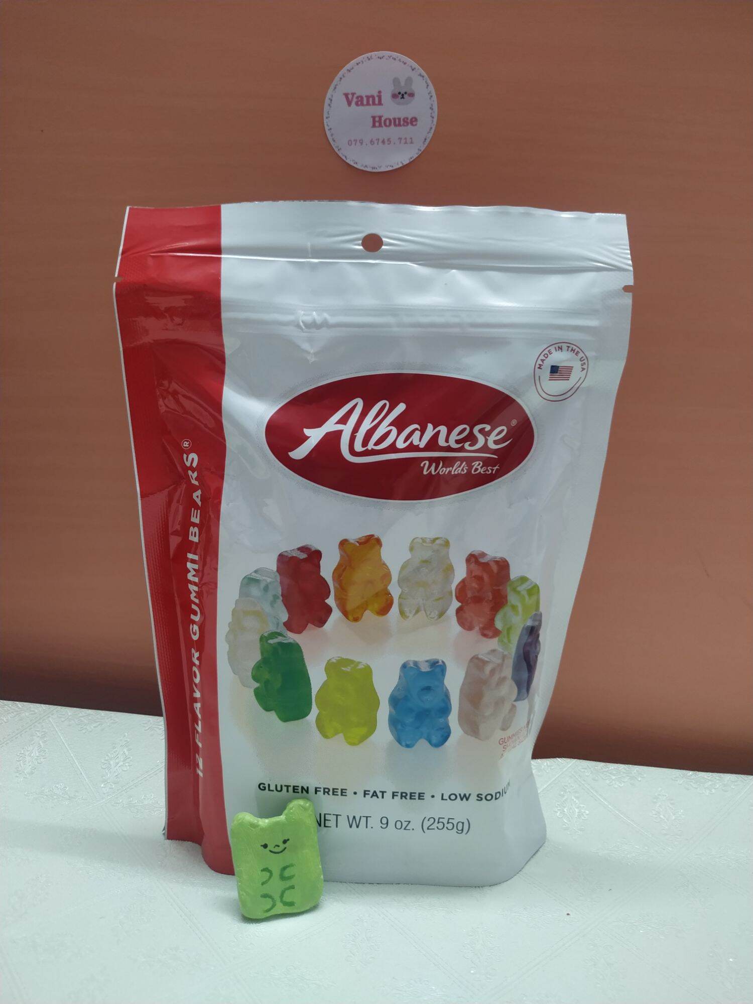 Kẹo dẻo trái cây albanese gummi bears - hàng mỹ