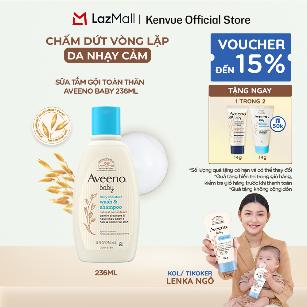 Sữa tắm gội toàn thân Aveeno baby 236ml