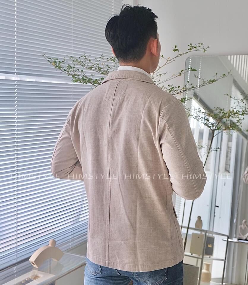 [HIMSTYLE] Áo Khoác Nam Blazer Chất Linen Bố