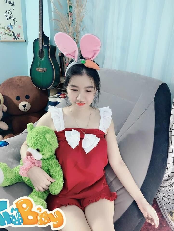 Đồ bộ ngủ mặc nhà kate tiểu thư phổi nơ dễ thương -R45