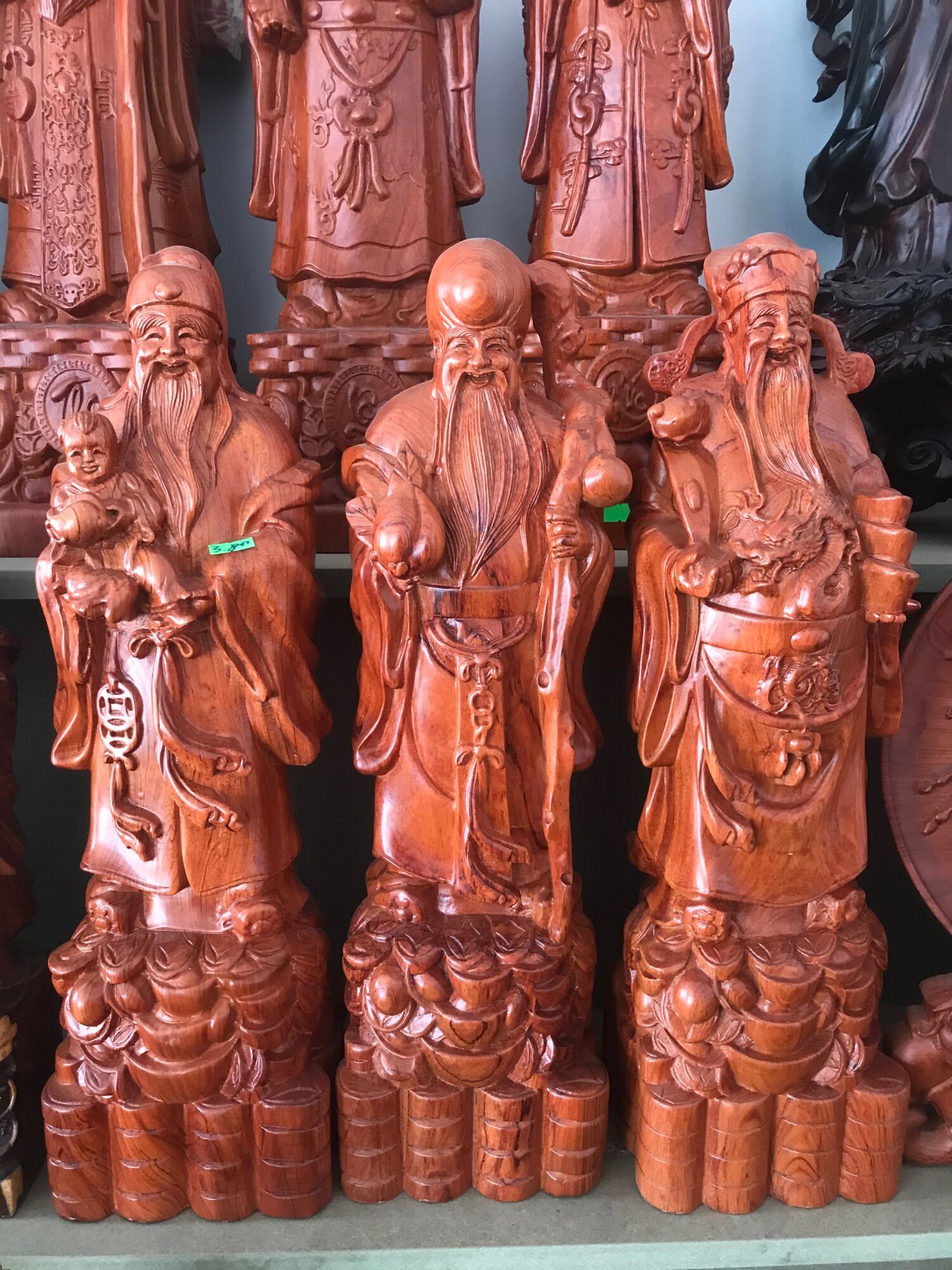 Tam đa - Phúc Lộc Thọ gỗ Hương cao 30cm