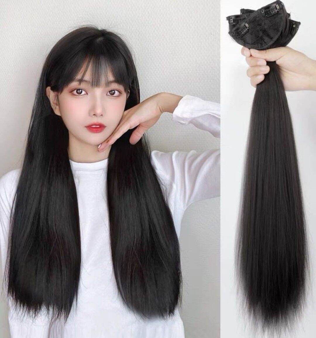 Tóc giả kẹp phím phồng[RẺ VÔ ĐỊCH] combo 3 dải kẹp thẳng