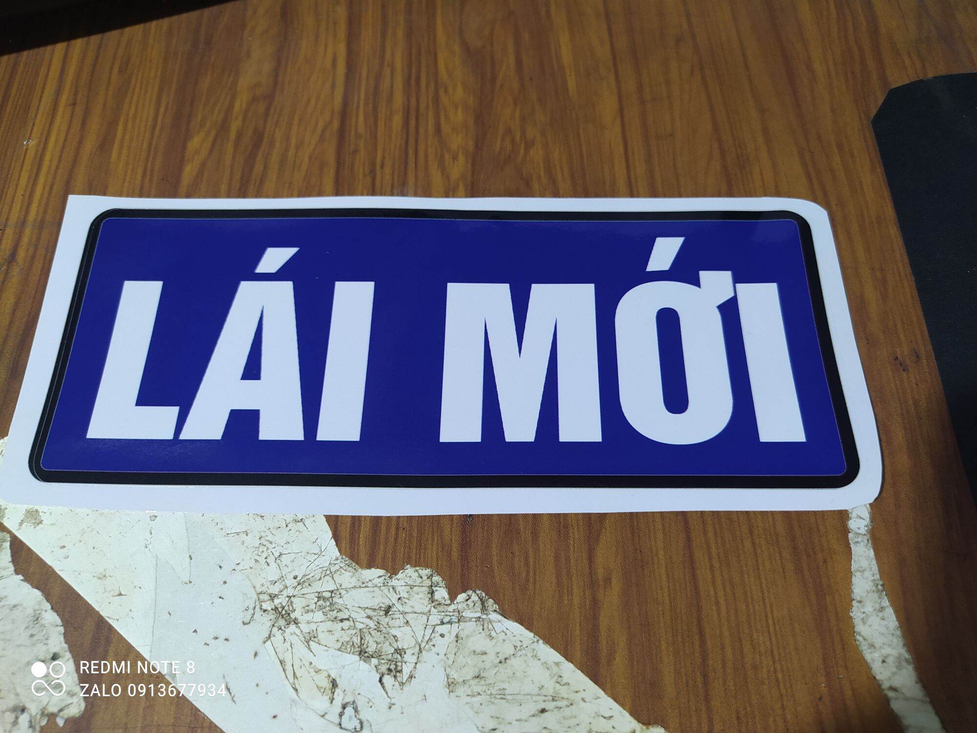 Tem chữ LÁI MỚI decal dán xe ( sl: 1 tem)