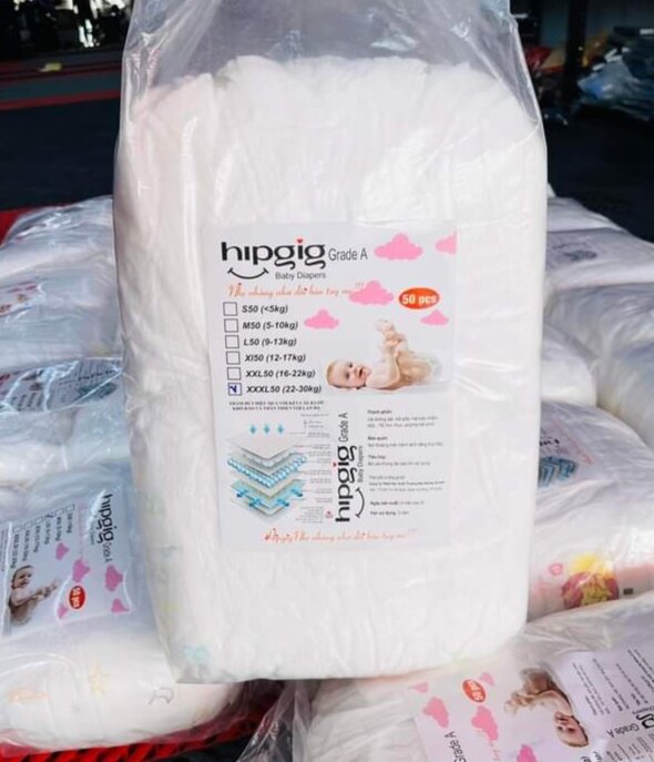 Combo 100 bỉm dán Hipgig A loại 1