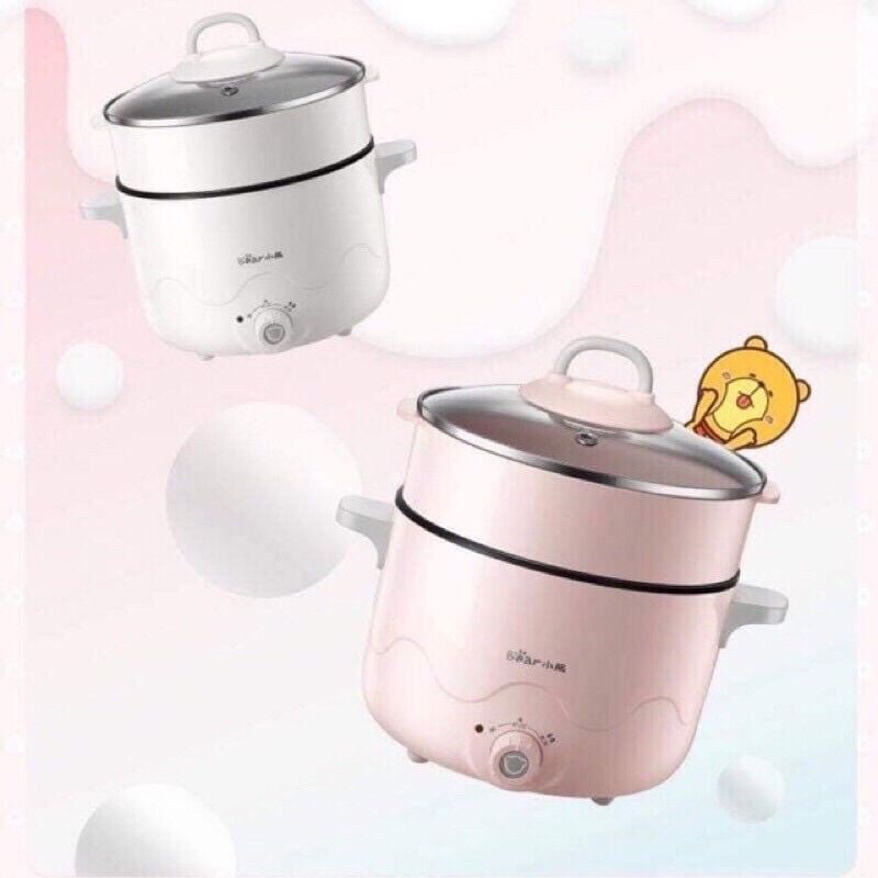 Nồi Lẩu đa năng mini Bear 2.5L kèm lồng hấp