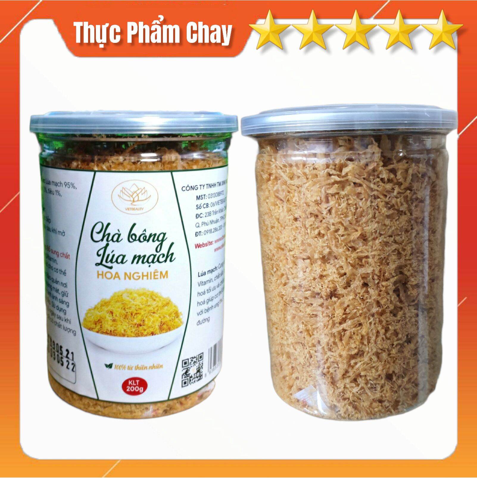 Chà bông lúa mạch thuần chay 200gr hoa nghiêm