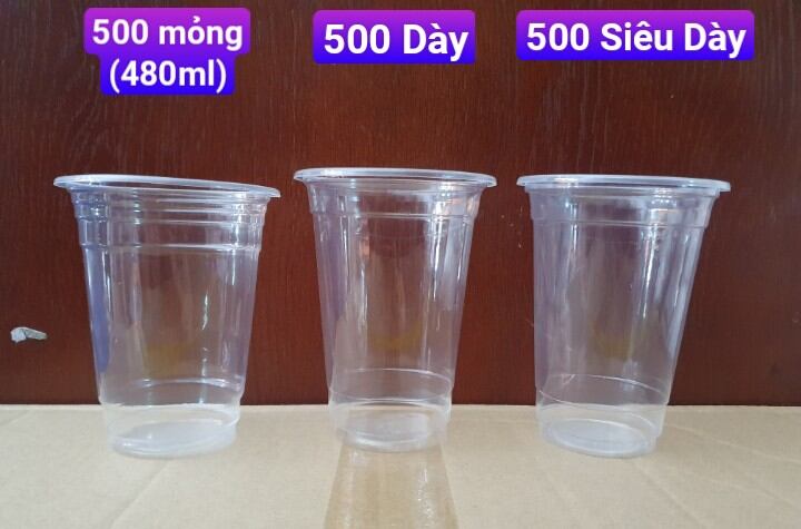 Lốc 50 ly 500ml TRƠN, ĐẸP, tùy chọn có nắp hoặc không