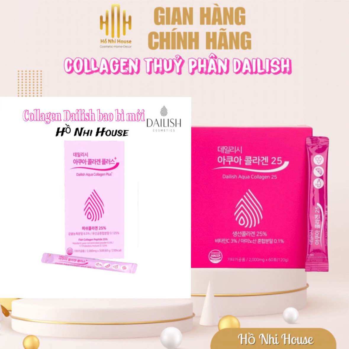 Collagen thuỷ phân Dailish chính hãng Hàn Quốc .
