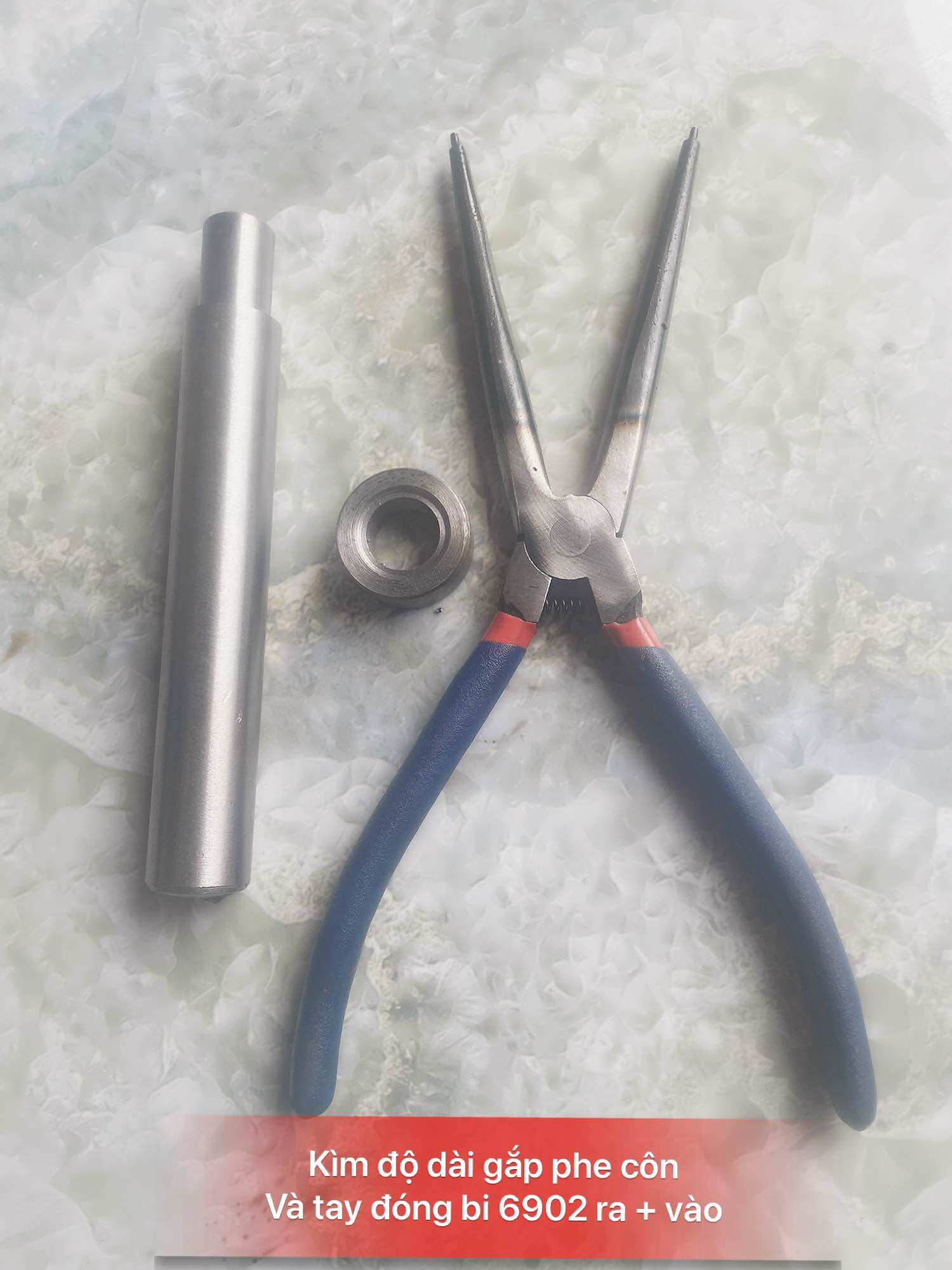 Kìm phe dài gắp phe côn xe ga bi 6902 và tay đóng