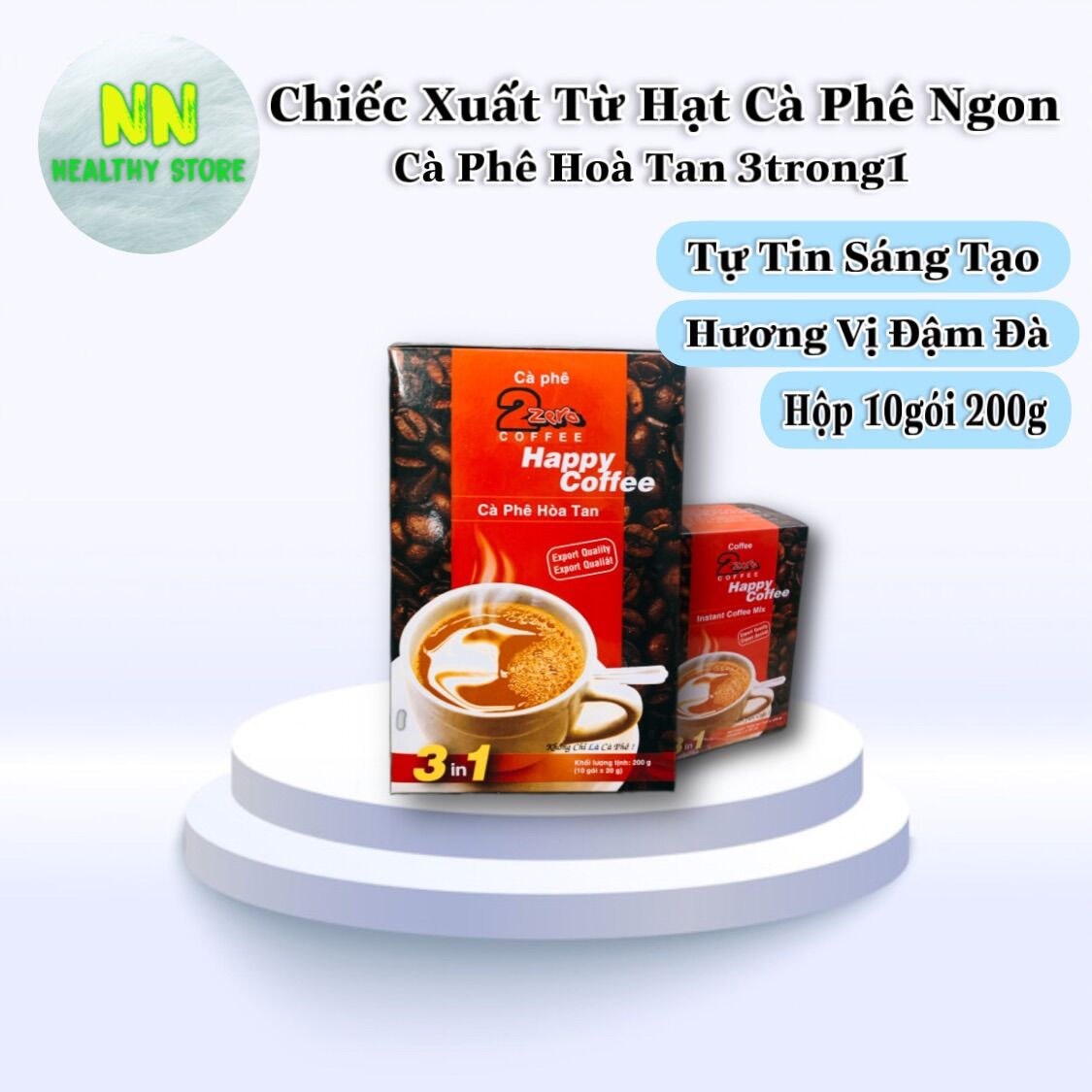Cà phê hoà tan 3in1 happy coffee 2zero tỉnh táo tinh thần hương vị đậm đà
