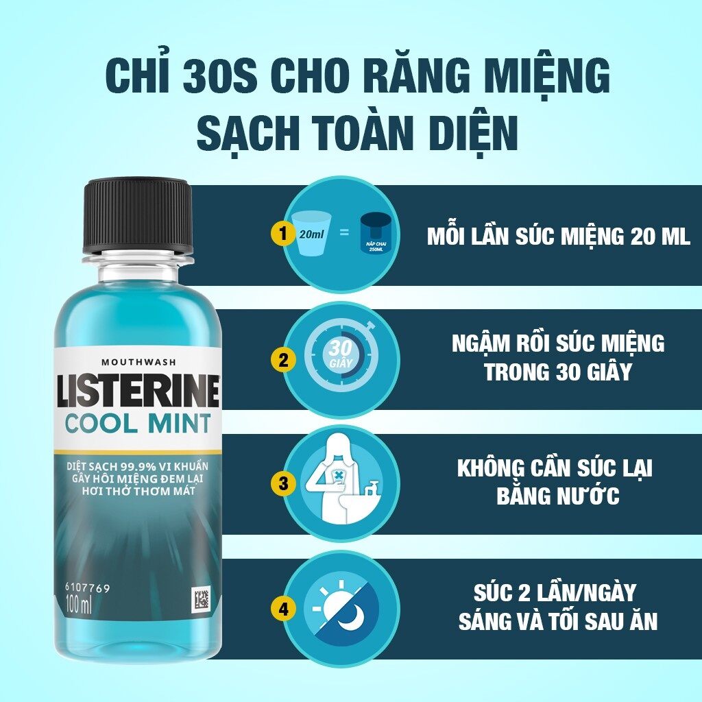 Nước súc miệng listerine Coolmint 100ml