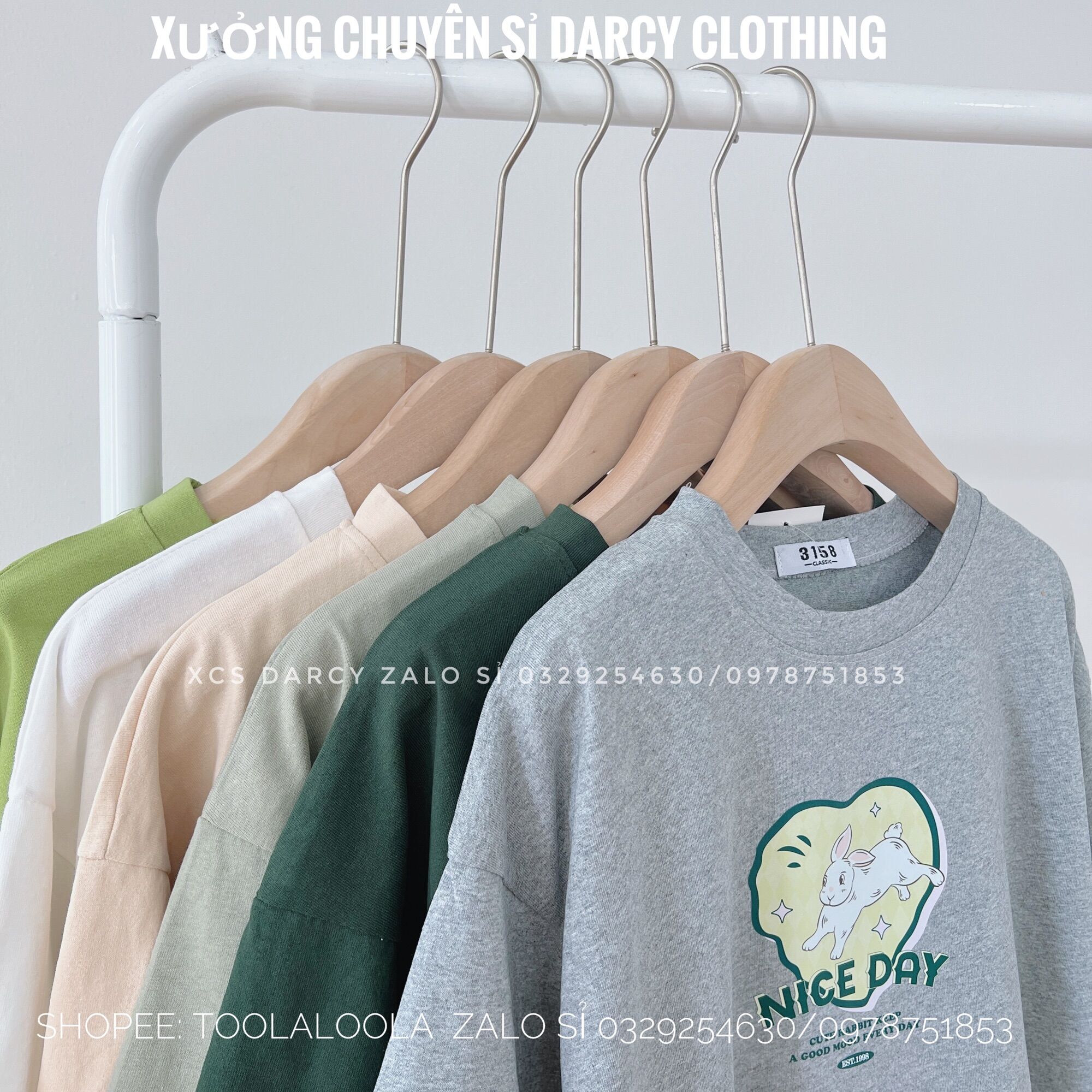 ÁO THUN 3158 thỏ nice day chất cotton khô