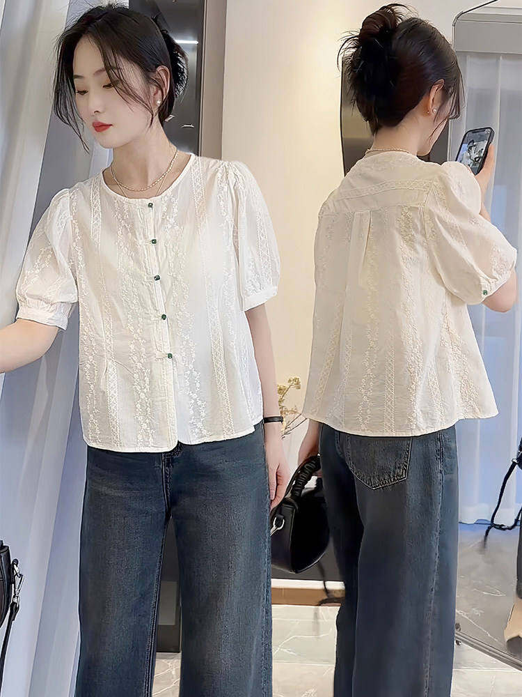 TIANQIANHUI | Áo Sơ Mi Mỏng Nhẹ Phong Cách Trung Quốc Cho Mùa Hè