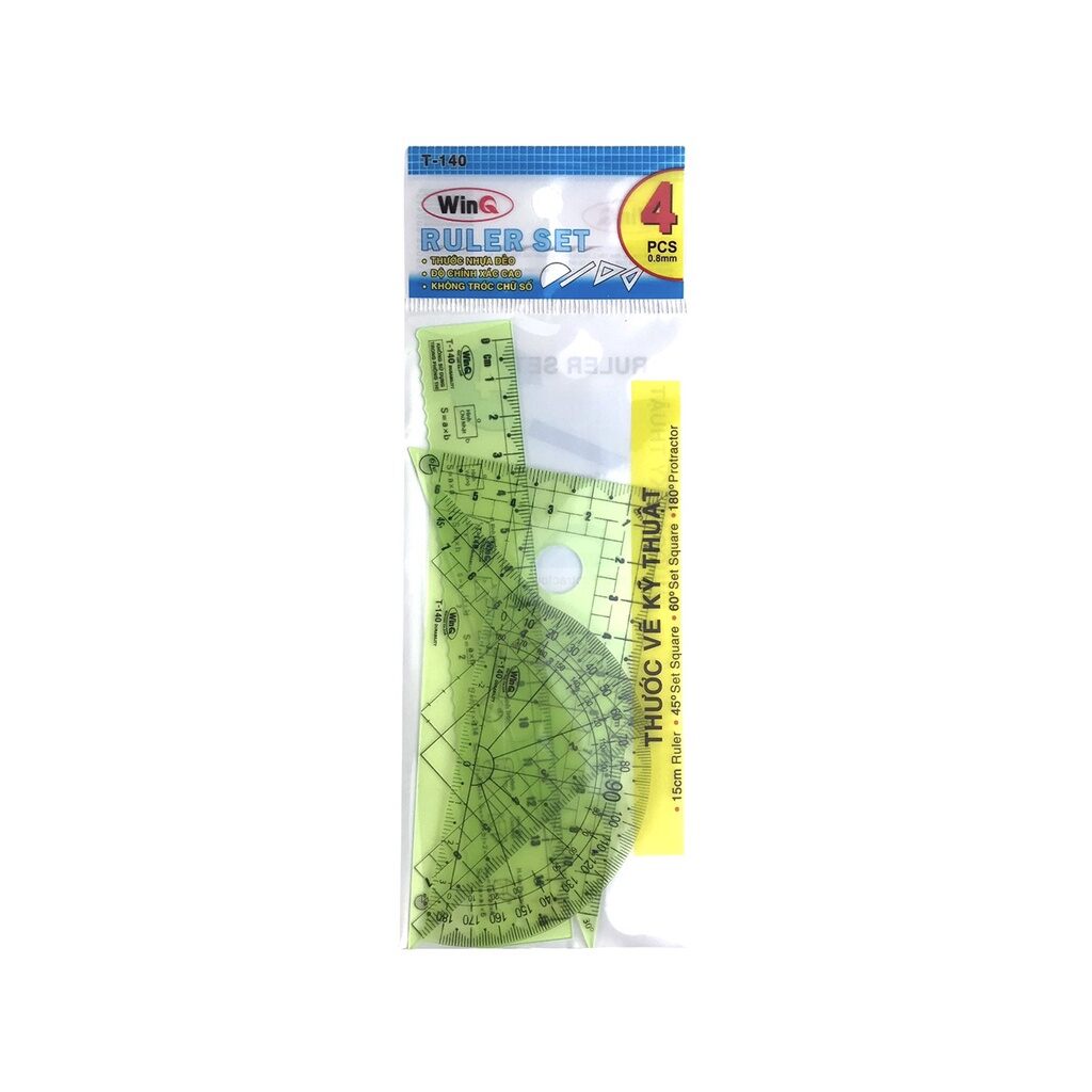 (Combo 2 bộ) 4 cây thước dẻo WinQ (T-140)