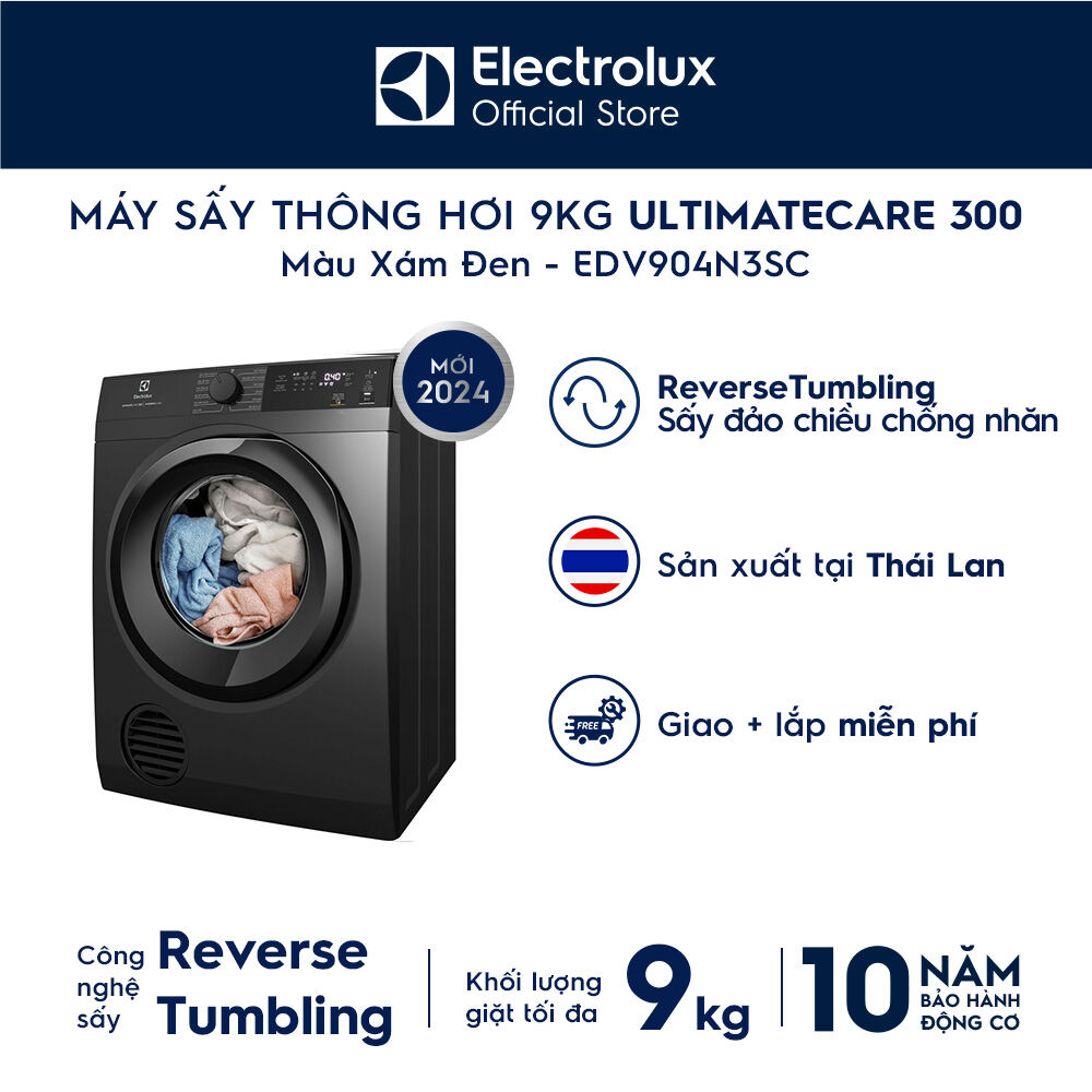 [MỚI] Máy sấy Electrolux 9kg UltimateCare 300 EDV904N3SC - Free Giao lắp