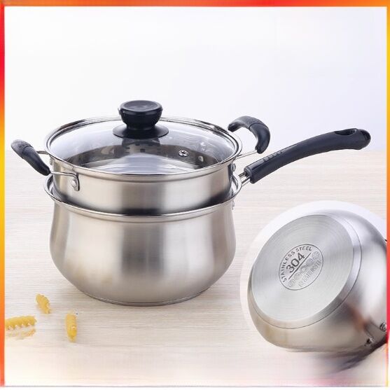Nồi Nấu Sữa Bằng Thép Không Gỉ 304 Dày Dùng Cho Gia Đình Cấp Thực Phẩm Nấu Súp Nhỏ Nồi Hấp Mini Nồi Nấu Phở