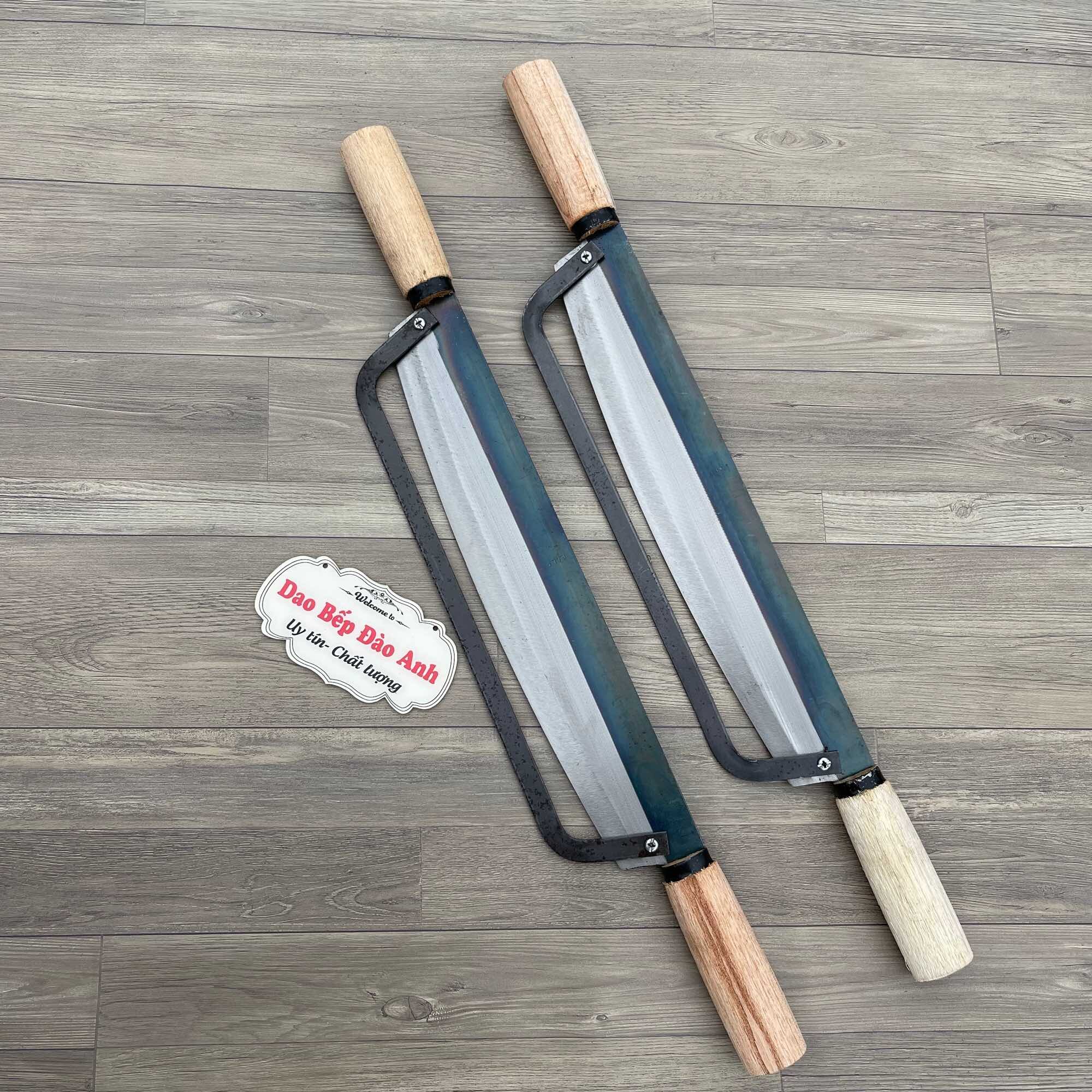 Dao thái cây chuối 2 chuôi 2 tay cầm thái cây chuối hàng rèn thủ công dày dặn