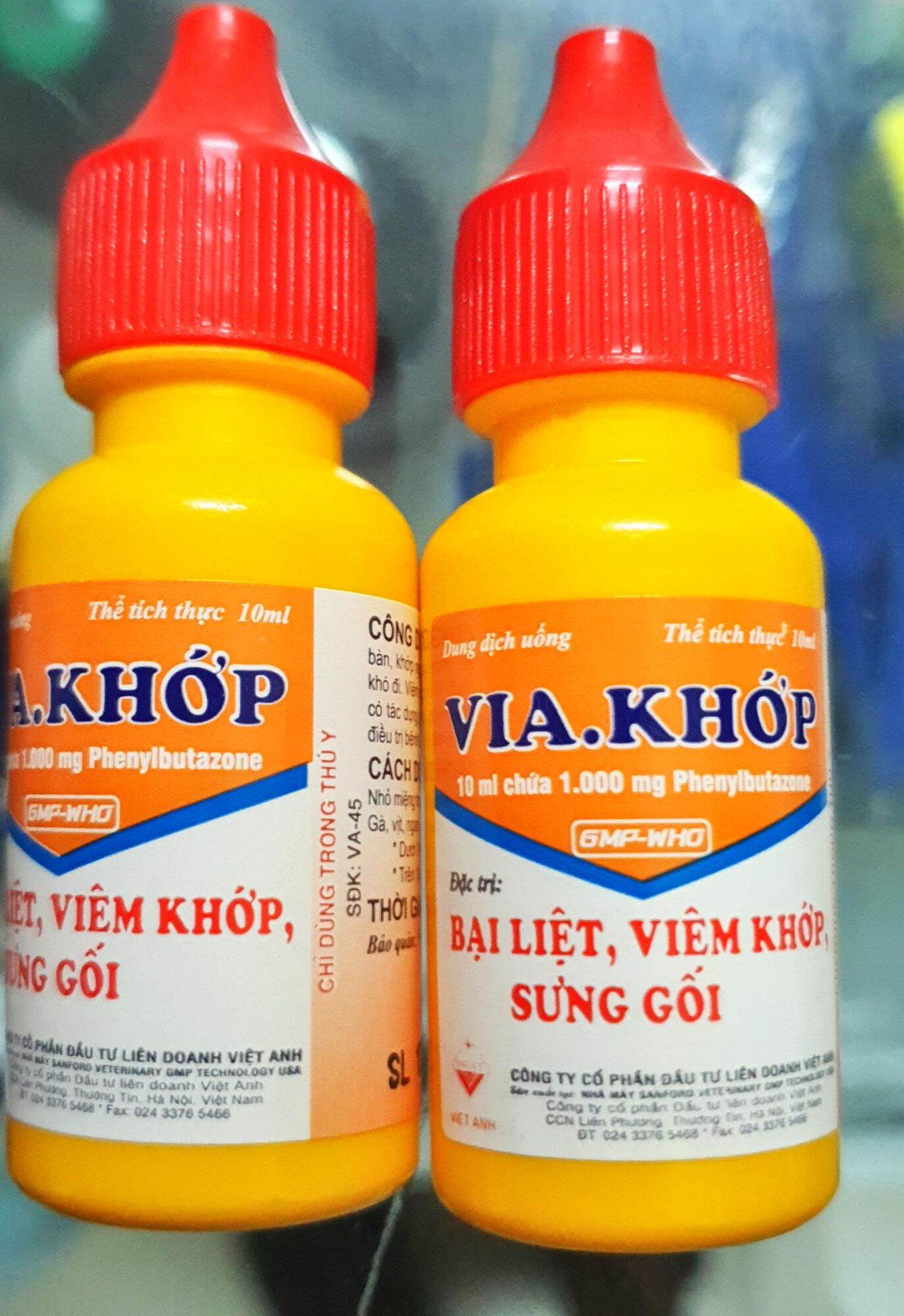 1 lọ Via Khớp (10ml) - Đặc tr.i viêm khớp, bại liệt, sưng gối, chống viêm, giảm đau cho gà đá, thú cưng (Nên sử dụng kèm kháng sinh)