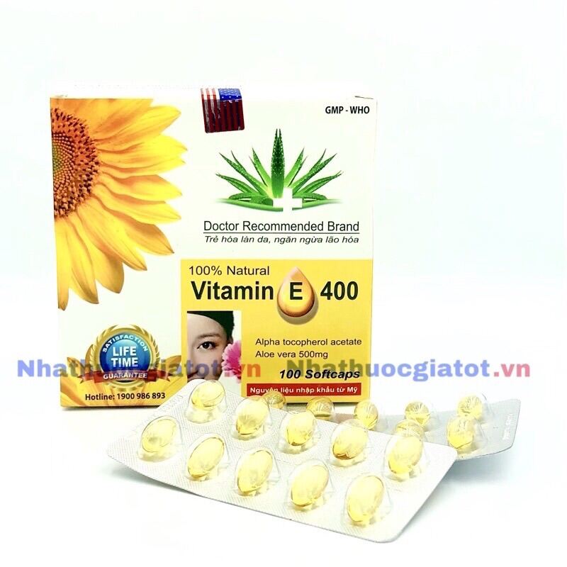 [1 VỈ 10 VIÊN] Vitamin E Bông Cúc Nha Đam - USA PHARMA