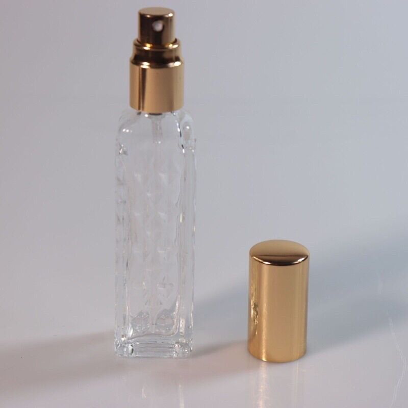 Chai chiết nước hoa văn 4D 20ml tròn vàng