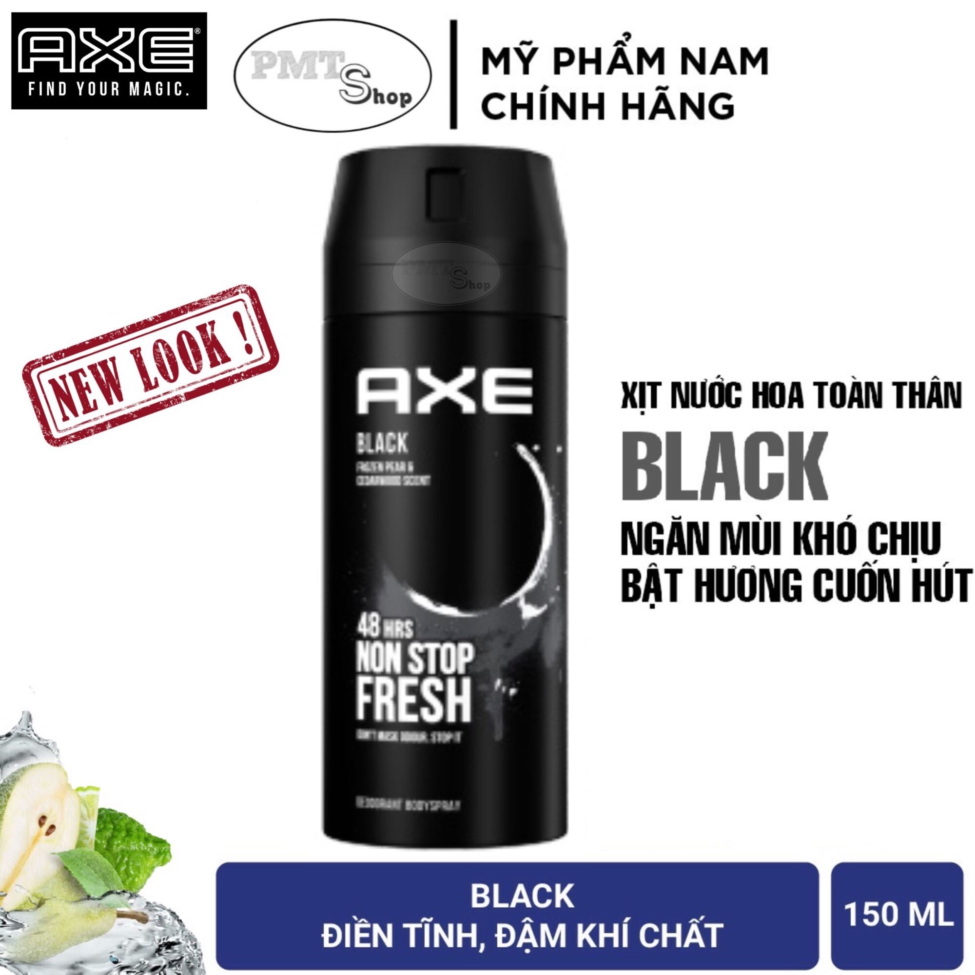 Xịt nước hoa toàn thân nam AXE Black 150ml nhập khẩu