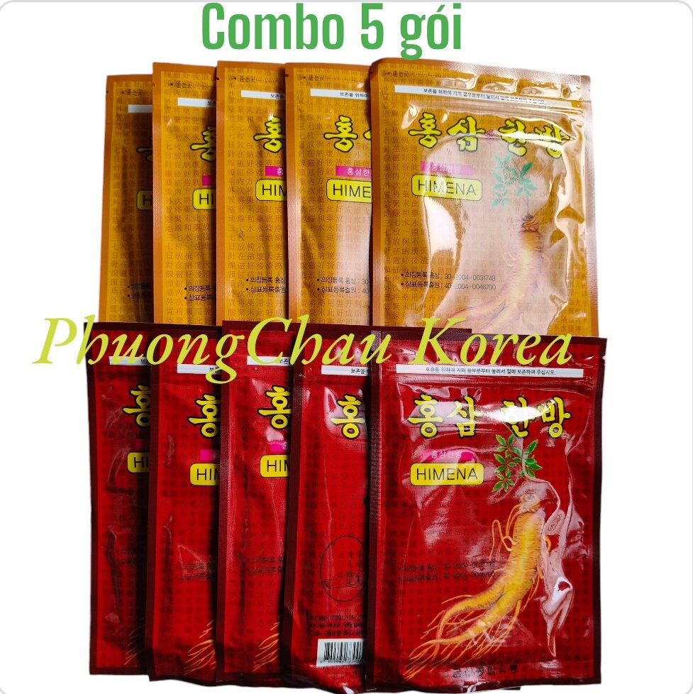   COMBO 5 gói  Cao dán Hồng sâm Himena Hàn Quốc 