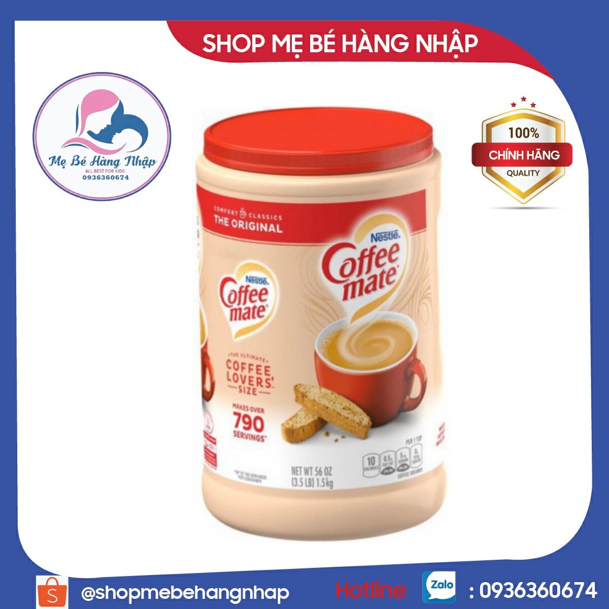 Bột kem pha cafe Nestle Coffee mate 1,5 kg