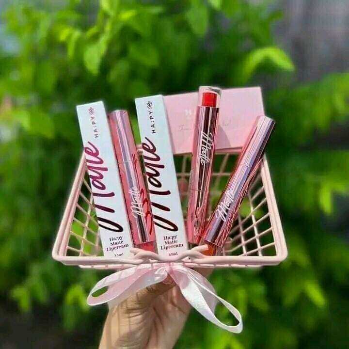 Son Happy Matte Lipcream, Son Kem Siêu Lì - phiên bản mẫu mới Son Rose minigarden
