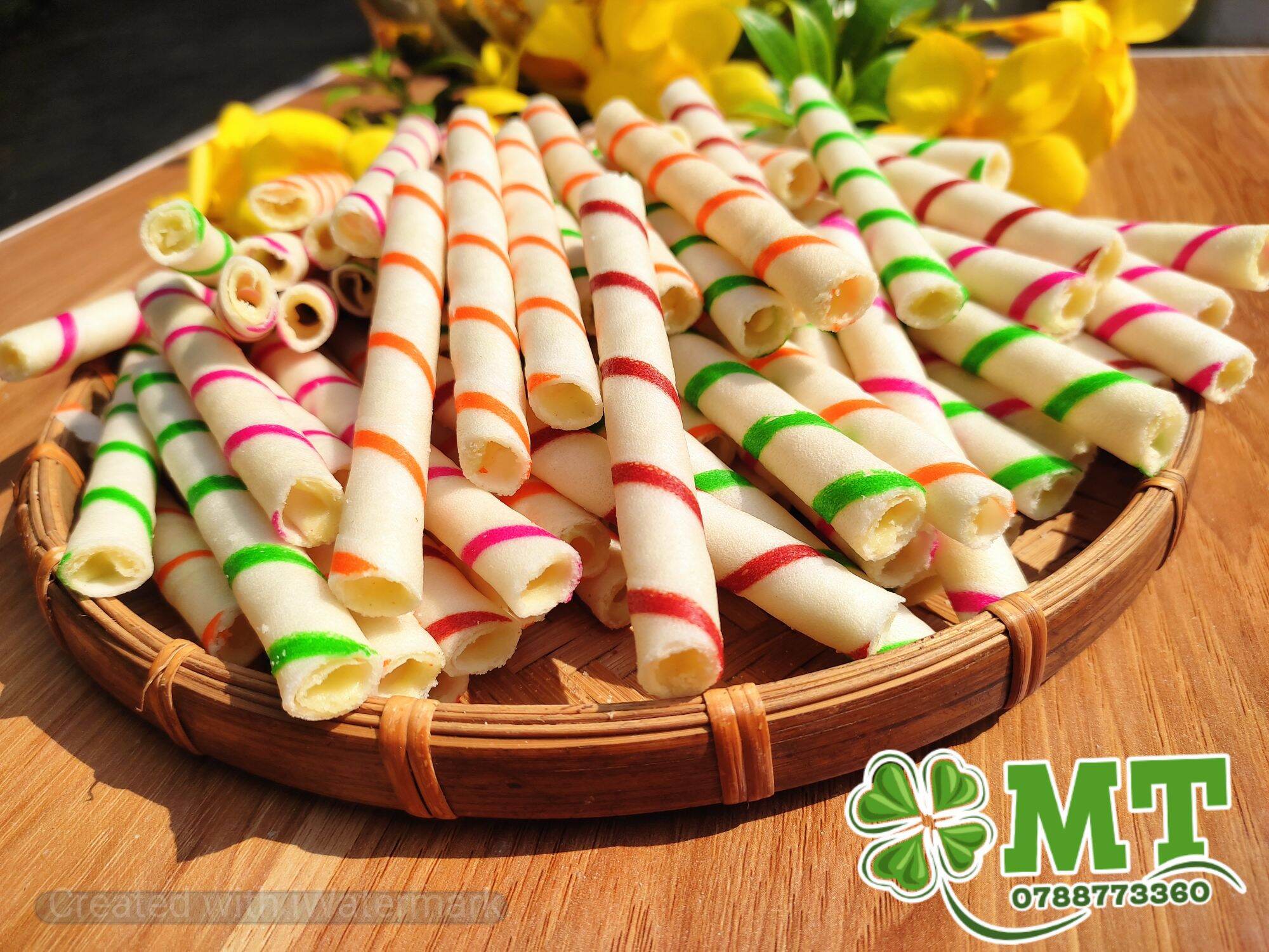 Bánh ống quế nhân kem mix vị 500g