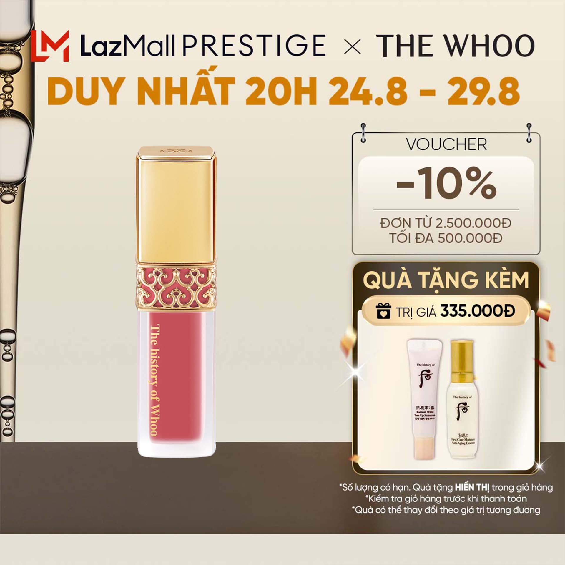 Son kem lỳ Đông y The History of Whoo Gongjinhyang Mi Velvet Lip Liquid 6g